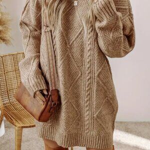 AWESOME Beige Sweater Dress - BRAND NEW - Women's Medium